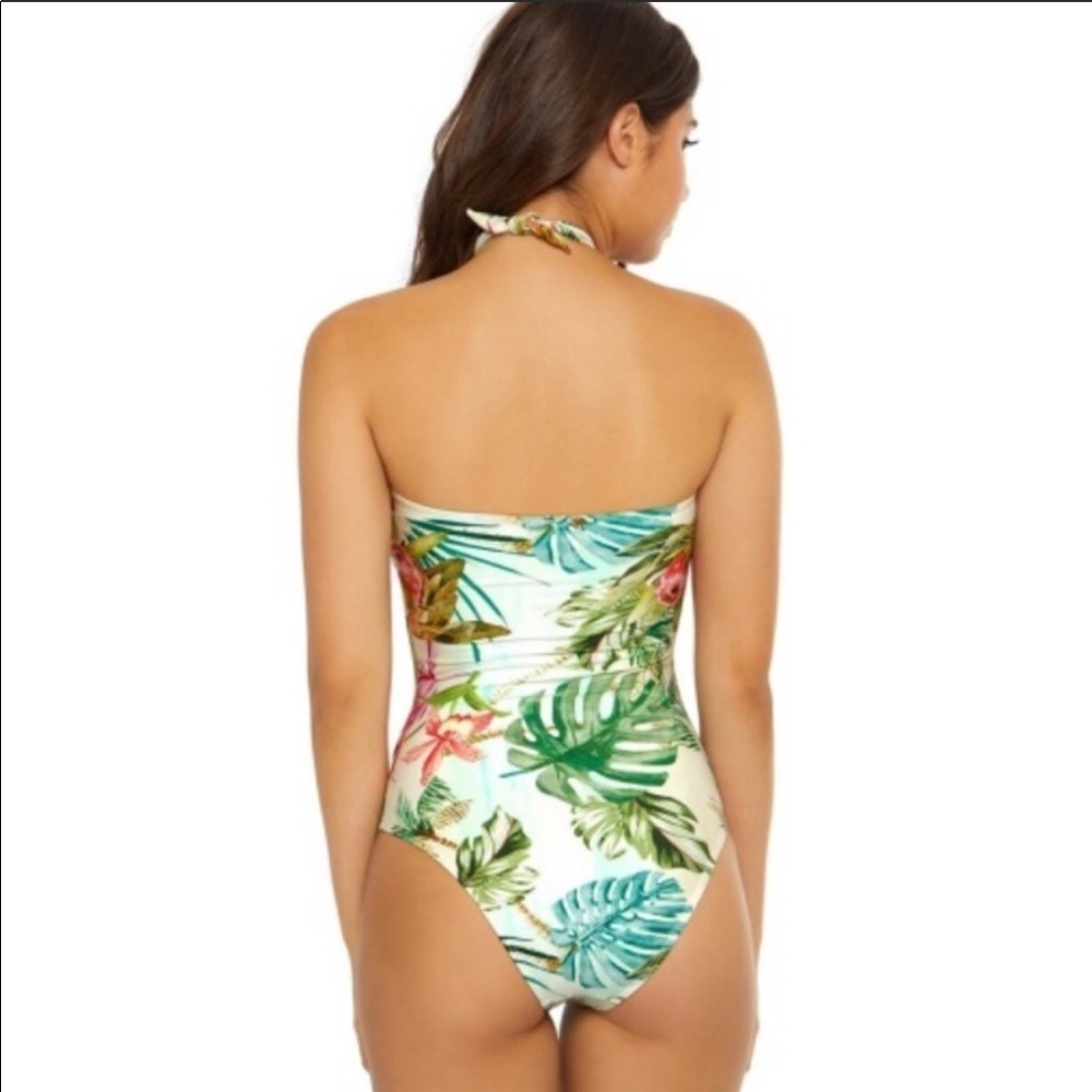 NWOT Pilyq Size Small Tulum Multi Tie One Piece Floral Swimsuit - Picture 5 of 11